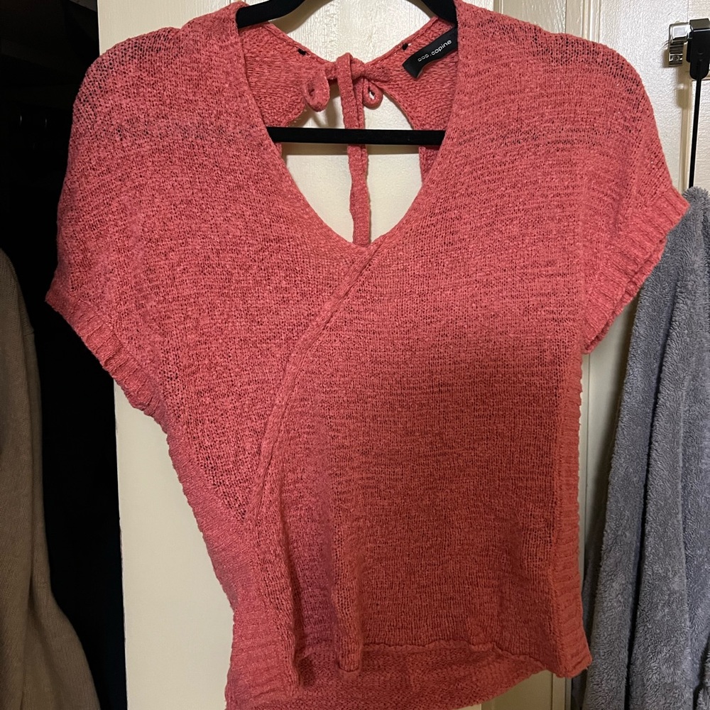 Coral Pink Open Back Top